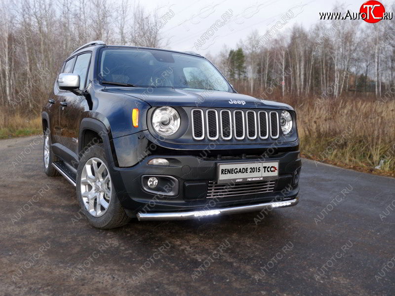 39 999 р. Защита переднего бампера нижняя с ДХО 60,3 мм ТСС Тюнинг  Jeep Renegade (2015-2025) (нержавейка)  с доставкой в г. Таганрог