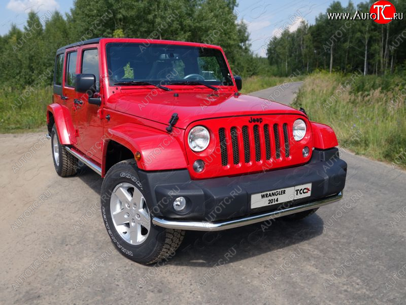 21 799 р. Защита переднего бампера нижняя d76,1 мм ТСС Тюнинг  Jeep Wrangler  JK (2007-2018) (нержавейка)  с доставкой в г. Таганрог