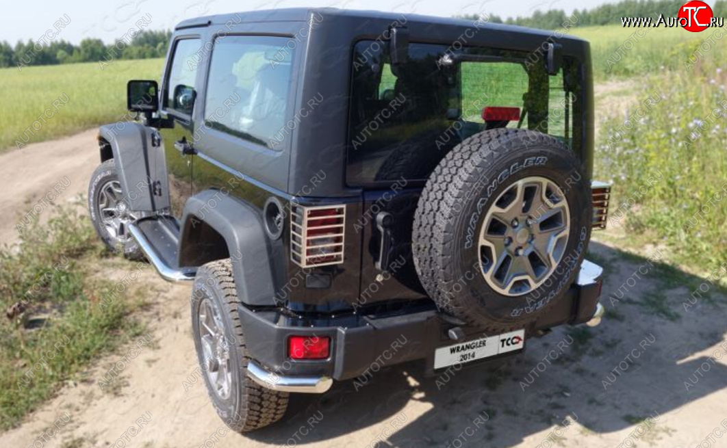 11 749 р. Защита заднего бампера (V-3.6, 5 дверей, уголки, d60,3 мм) TCC Jeep Wrangler JK 3 дв. дорестайлинг (2006-2010)  с доставкой в г. Таганрог