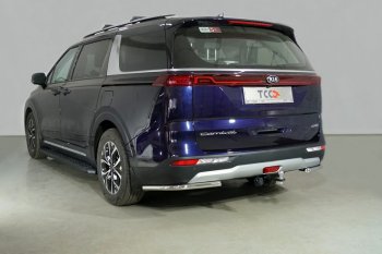 16 999 р. Защита заднего бампера (2WD V-2,2D, уголки, d42,4 мм) TCC  KIA Carnival  KA4 (2020-2023) минивэн дорестайлинг  с доставкой в г. Таганрог. Увеличить фотографию 1