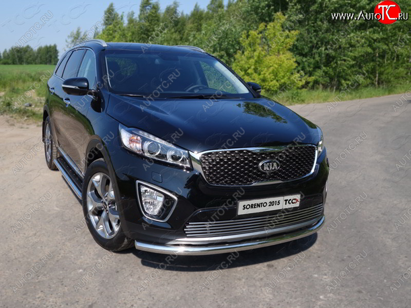 18 699 р. Защита переднего бампера нижняя d60,3 мм ТСС Тюнинг KIA Sorento UM/Prime дорестайлинг (2014-2018) (нержавейка)  с доставкой в г. Таганрог