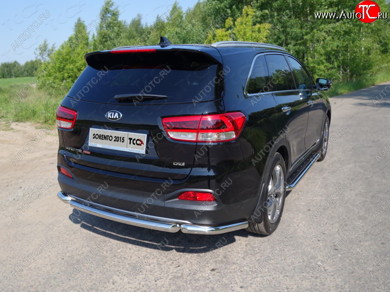 18 699 р. Защита заднего бампера (уголки, d60,3 мм) TCC  KIA Sorento  UM/Prime (2018-2020) рестайлинг  с доставкой в г. Таганрог