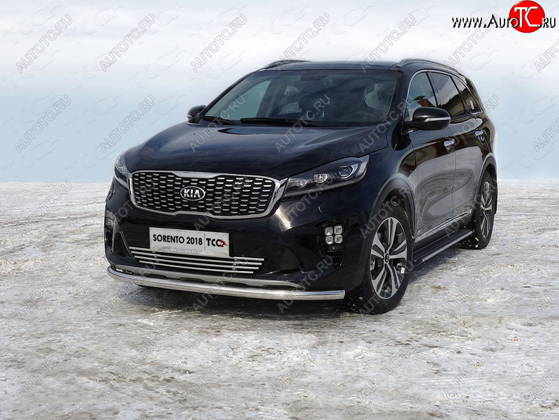 18 699 р. Защита переднего бампера нижняя d60,3 мм ТСС Тюнинг  KIA Sorento  UM/Prime (2018-2020) рестайлинг (нержавейка)  с доставкой в г. Таганрог