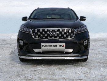 35 849 р. Защита переднего бампера нижняя с ДХО 60,3 мм ТСС Тюнинг  KIA Sorento  UM/Prime (2018-2020) рестайлинг (нержавейка)  с доставкой в г. Таганрог. Увеличить фотографию 1