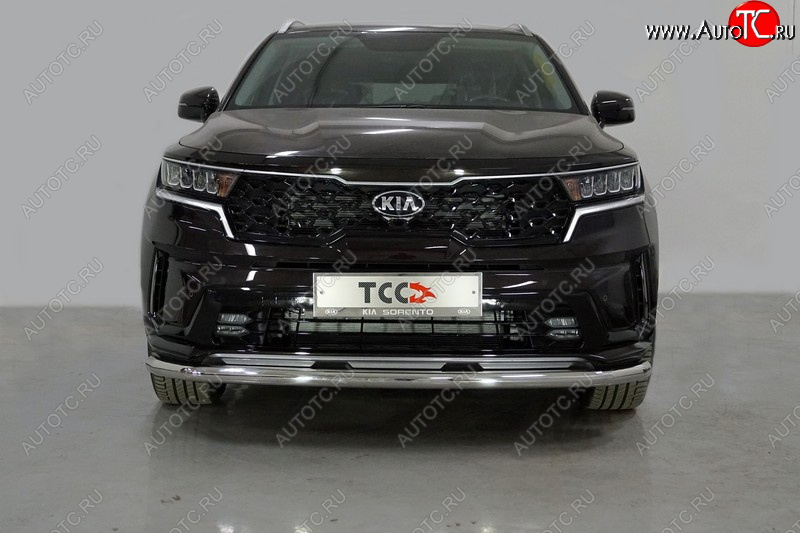 21 599 р. Защита переднего бампера нижняя d60,3 мм ТСС Тюнинг  KIA Sorento  MQ4 (2020-2022) (нержавейка)  с доставкой в г. Таганрог