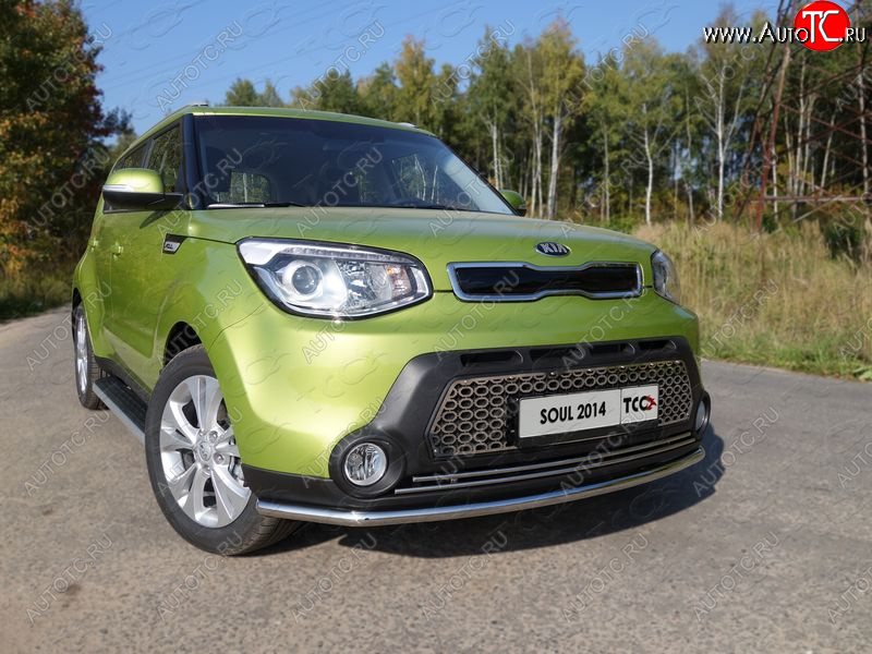 18 699 р. Защита переднего бампера нижняя d42,4 мм ТСС Тюнинг KIA Soul PS дорестайлинг (2014-2016) (нержавейка)  с доставкой в г. Таганрог