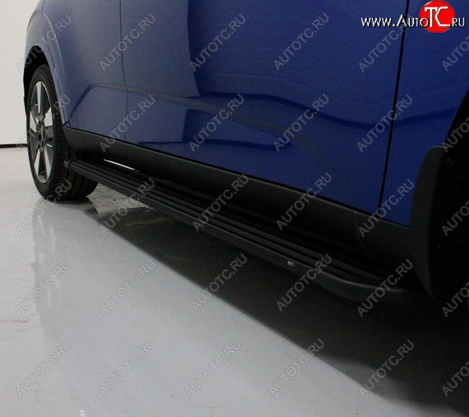 22 999 р. Пороги алюминиевые Slim Line ТСС Тюнинг  KIA Soul  SK3 (2018-2022) (Black)  с доставкой в г. Таганрог