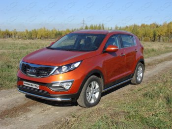 20 749 р. Защита порогов труба d60,3 мм ТСС Тюнинг  KIA Sportage  3 SL (2010-2014) дорестайлинг (серые)  с доставкой в г. Таганрог. Увеличить фотографию 1