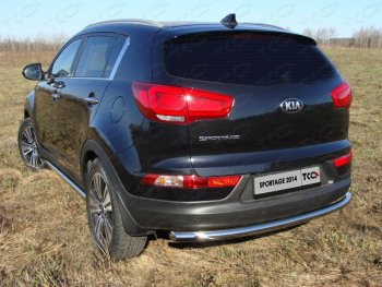 15 549 р. Защита задняя (центральная нержавейка 60,3 мм) ТСС Тюнинг  KIA Sportage  3 SL (2014-2016) рестайлинг  с доставкой в г. Таганрог. Увеличить фотографию 1