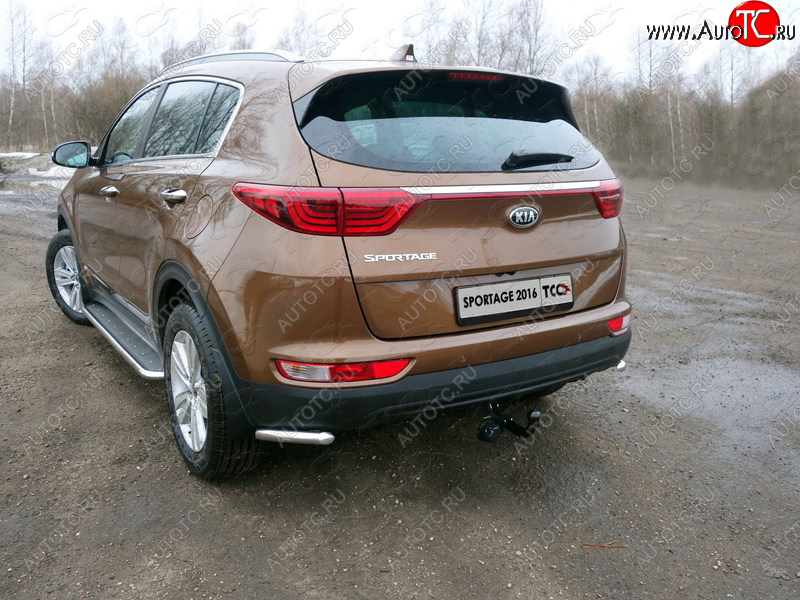 12 299 р. Защита заднего бампера (уголки, d42,4 мм) TCC  KIA Sportage  4 QL (2016-2018) дорестайлинг  с доставкой в г. Таганрог