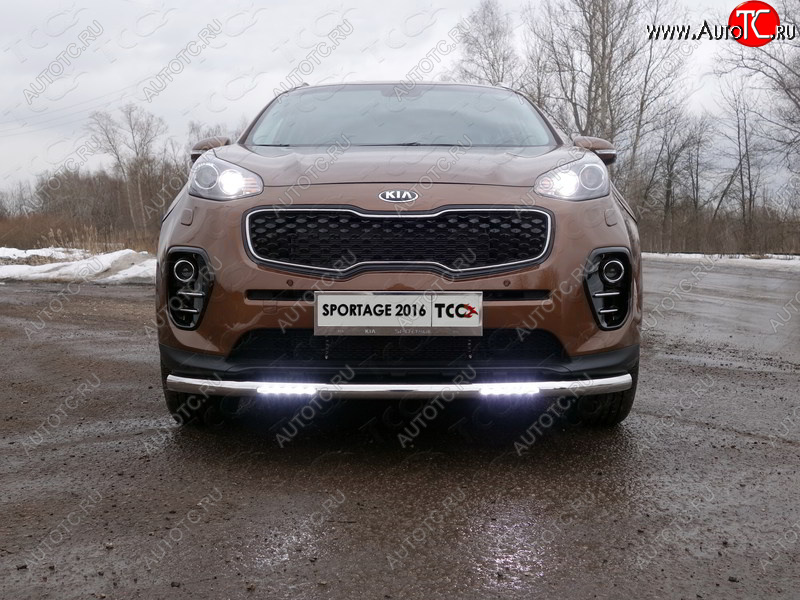 38 949 р. Защита переднего бампера нижняя с ДХО 60,3 мм ТСС Тюнинг  KIA Sportage  4 QL (2016-2018) дорестайлинг (нержавейка)  с доставкой в г. Таганрог