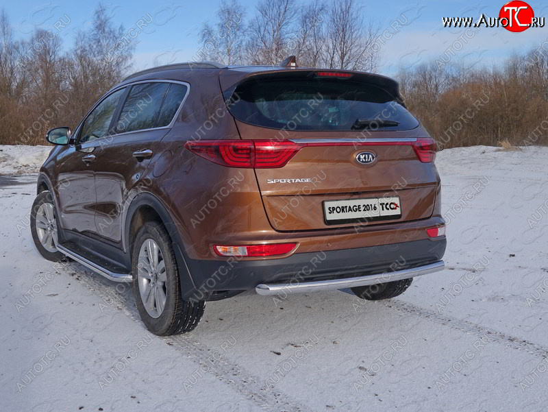 16 549 р. Защита задняя (нержавейка 60,3 мм) ТСС Тюнинг  KIA Sportage  4 QL (2016-2018) дорестайлинг  с доставкой в г. Таганрог