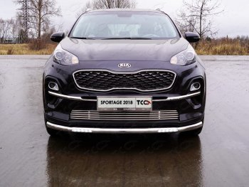 38 949 р. Защита переднего бампера нижняя с ДХО 60,3 мм ТСС Тюнинг  KIA Sportage  4 QL (2018-2022) рестайлинг (нержавейка)  с доставкой в г. Таганрог. Увеличить фотографию 1