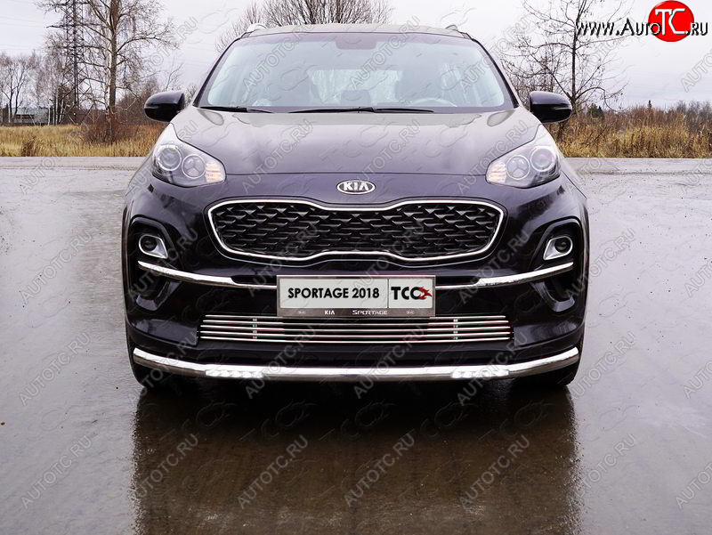 38 949 р. Защита переднего бампера нижняя с ДХО 60,3 мм ТСС Тюнинг  KIA Sportage  4 QL (2018-2022) рестайлинг (нержавейка)  с доставкой в г. Таганрог