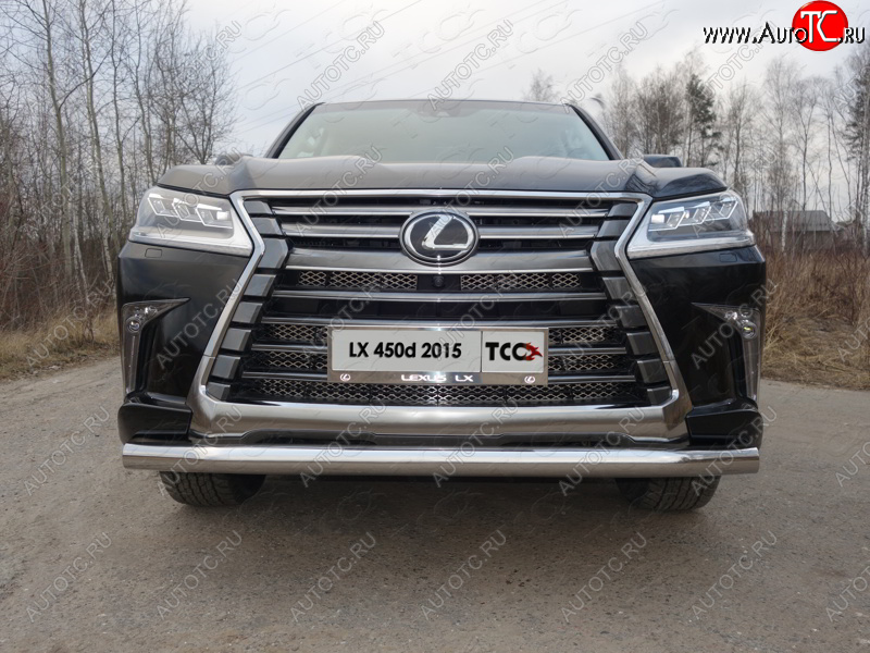 27 999 р. Защита переднего бампера нижняя 76,1 мм ТСС Тюнинг Lexus LX450d J200 2-ой рестайлинг (2015-2022) (нержавейка)  с доставкой в г. Таганрог