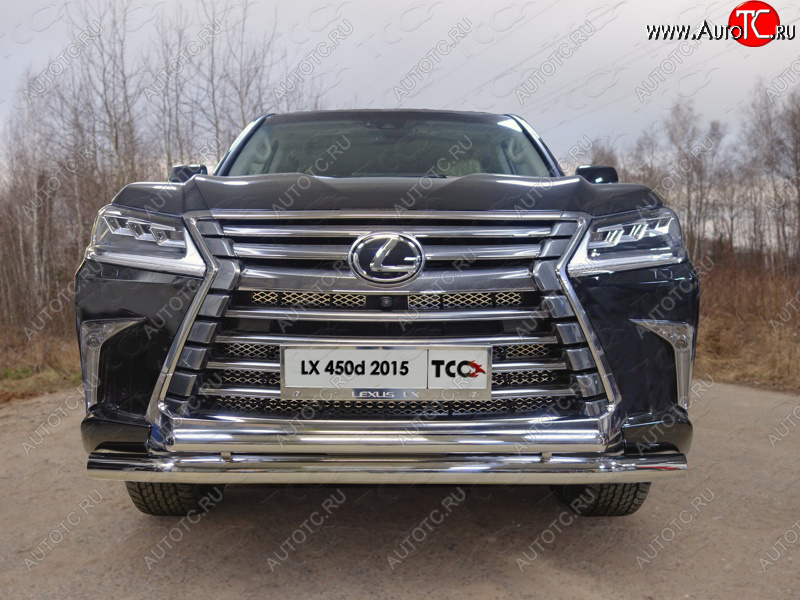 36 999 р. Защита передняя нижняя двойная 76,1*50,8 мм кроме F-Sport Тюнинг  Lexus LX450d  J200 - LX570  J200 (нержавейка)  с доставкой в г. Таганрог