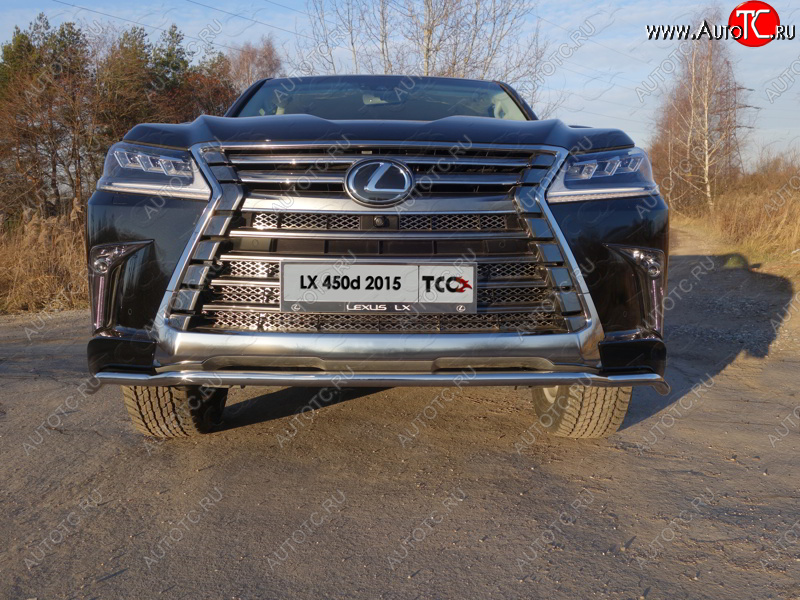 23 999 р. Защита переднего бампера нижняя d42,4 мм ТСС Тюнинг Lexus LX450d J200 2-ой рестайлинг (2015-2022) (нержавейка)  с доставкой в г. Таганрог