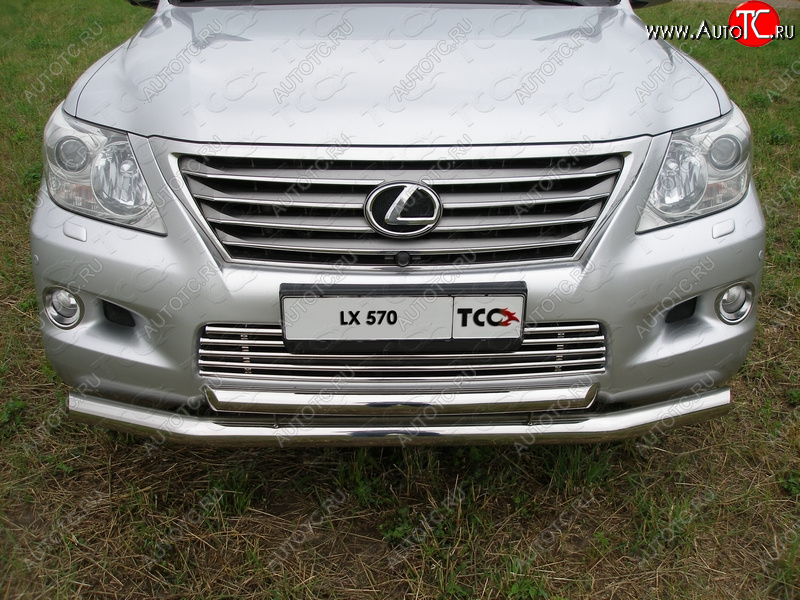 32 749 р. Защита переднего бампера нижняя d76,1*60,3 мм ТСС Тюнинг  Lexus LX570  J200 (2007-2012) дорестайлинг (нержавейка)  с доставкой в г. Таганрог