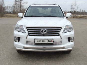 36 299 р. Защита передняя нижняя двойная 76,1*75 мм кроме F-Sport Тюнинг  Lexus LX570  J200 (2012-2015) 1-ый рестайлинг (нержавейка)  с доставкой в г. Таганрог. Увеличить фотографию 1