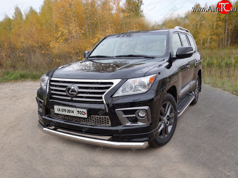 27 999 р. Защита переднего бампера нижняя 76,1 мм ТСС Тюнинг Lexus LX570 J200 1-ый рестайлинг (2012-2015) (нержавейка)  с доставкой в г. Таганрог