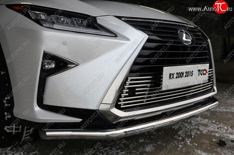 11 749 р. Нижняя декоративная вставка в бампер (кроме F-Sport) ТСС Тюнинг Lexus RX 200T AL20 дорестайлинг (2015-2017) (d 12 мм)  с доставкой в г. Таганрог