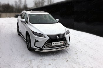 Защита передняя нижняя овальная с ДХО 75х42 мм ТСС Тюнинг Lexus RX350 AL10 рестайлинг (2012-2015)