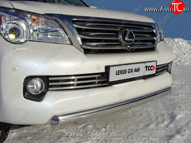 24 099 р.  Защита переднего бампера нижняя 75*42 мм ТСС Тюнинг  Lexus GX460  J150 (2009-2013) дорестайлинг (нержавейка)  с доставкой в г. Таганрог