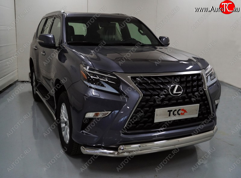 38 949 р. Защита передняя нижняя двойная 76,1*75 мм Тюнинг  Lexus GX460  J150 (2019-2022) 2-ой рестайлинг (нержавейка)  с доставкой в г. Таганрог