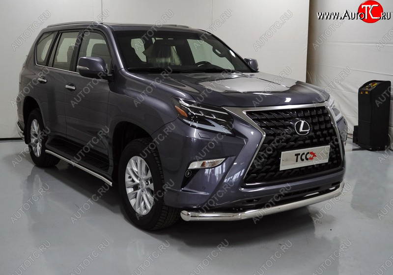 31 199 р. Защита переднего бампера нижняя 76,1 мм ТСС тюнинг  Lexus GX460  J150 (2019-2022) 2-ой рестайлинг (нержавейка)  с доставкой в г. Таганрог