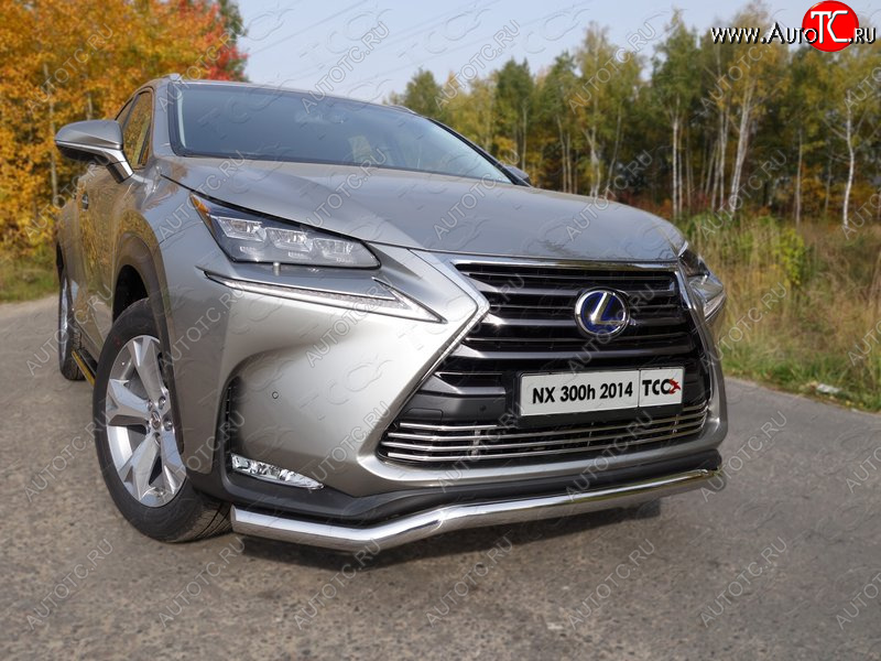 22 599 р. Защита переднего бампера кенгурин 60,3 мм кроме F-Sport ТСС Тюнинг  Lexus NX300h  Z10 (2014-2017) дорестайлинг (нержавейка)  с доставкой в г. Таганрог