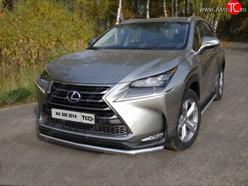 21 799 р. Защита переднего бампера нижняя d60,3 мм, кроме F-Sport ТСС Тюнинг Lexus NX200 Z10 дорестайлинг (2014-2017) (нержавейка)  с доставкой в г. Таганрог