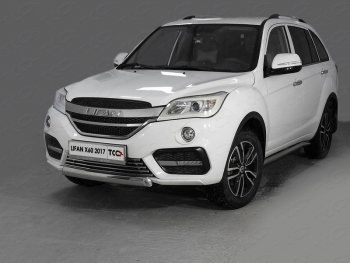 Защита переднего бампера нижняя овальная 75*42 мм ТСС Тюнинг Lifan X60 2-ой рестайлинг (2016-2024)  (нержавейка)