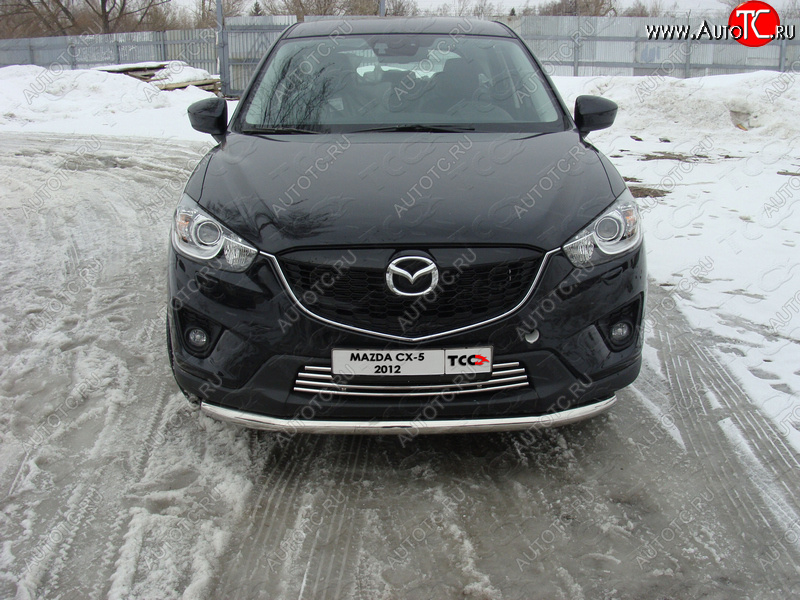 17 999 р. Защита переднего бампера нижняя d60,3 мм ТСС Тюнинг Mazda CX-5 KE дорестайлинг (2011-2014) (нержавейка)  с доставкой в г. Таганрог