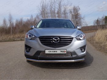 18 699 р. Защита переднего бампера нижняя d60,3 мм ТСС Тюнинг  Mazda CX-5  KE (2015-2017) рестайлинг (нержавейка)  с доставкой в г. Таганрог. Увеличить фотографию 1