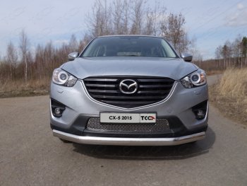 24 999 р. Защита переднего бампера нижняя овальная 75*42 мм ТСС Тюнинг  Mazda CX-5  KE (2015-2017) рестайлинг (нержавейка)  с доставкой в г. Таганрог. Увеличить фотографию 1