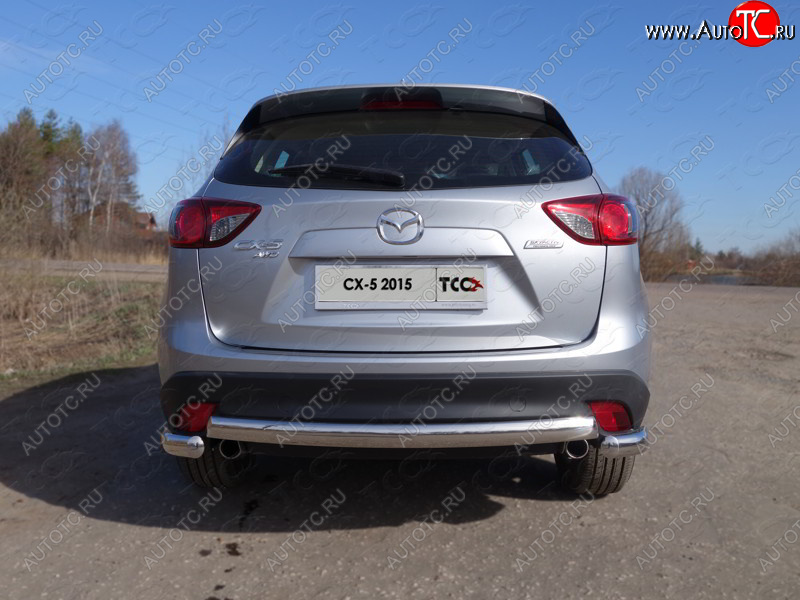 16 849 р. Защита заднего бампера (овальная длинная, d75х42 мм) TCC  Mazda CX-5  KE (2015-2017) рестайлинг  с доставкой в г. Таганрог