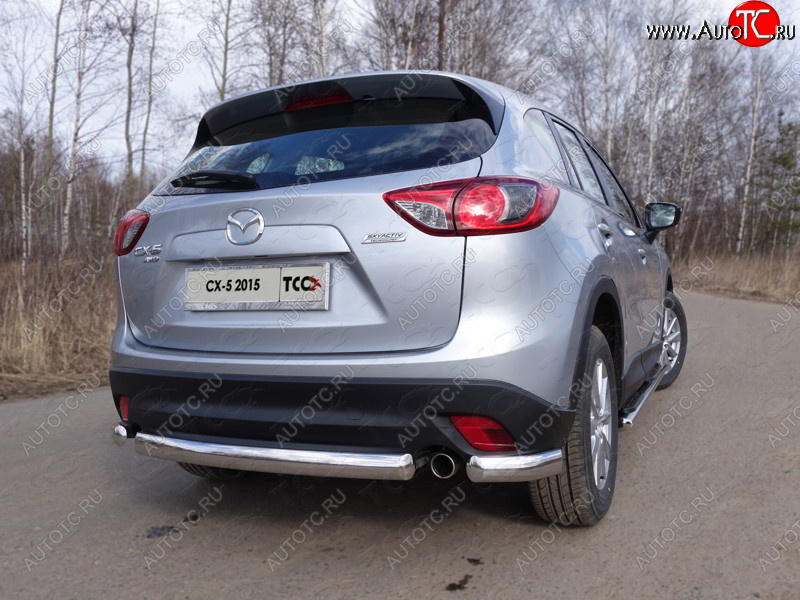 9 749 р. Защита заднего бампера (уголки, d75х42 мм) TCC  Mazda CX-5  KE (2015-2017) рестайлинг  с доставкой в г. Таганрог