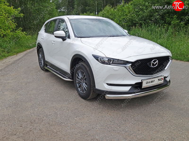 47 849 р. Пороги с площадкой 75х42 мм ТСС Тюнинг  Mazda CX-5  KF (2016-2025) (серые)  с доставкой в г. Таганрог