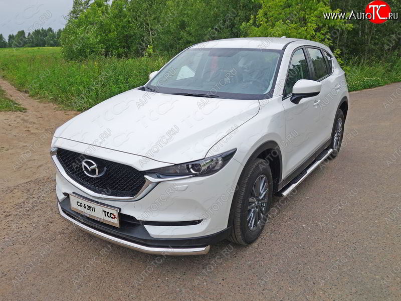 17 649 р. Защита переднего бампера нижняя d60,3 мм ТСС Тюнинг  Mazda CX-5  KF (2016-2025) (нержавейка)  с доставкой в г. Таганрог