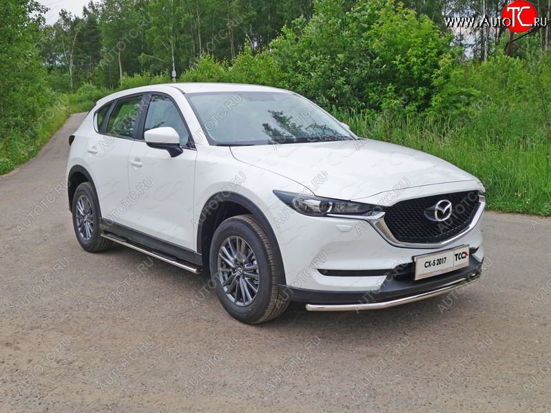 15 549 р. Защита переднего бампера нижняя d42,4 мм ТСС Тюнинг Mazda CX-5 KF (2016-2024) (нержавейка)  с доставкой в г. Таганрог