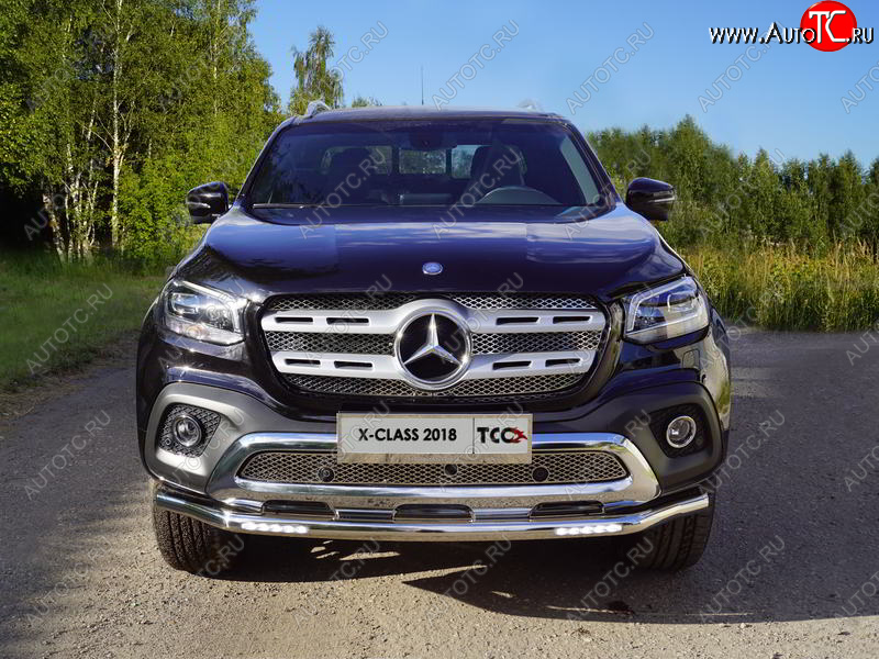 33 999 р. Защита переднего бампера нижняя с ДХО 60,3 мм ТСС Тюнинг Mercedes-Benz X class W470 (2017-2020) (нержавейка)  с доставкой в г. Таганрог