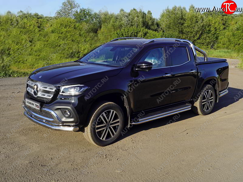 23 999 р. Защита переднего бампера нижняя 76,1 мм ТСС Тюнинг Mercedes-Benz X class W470 (2017-2020) (нержавейка)  с доставкой в г. Таганрог