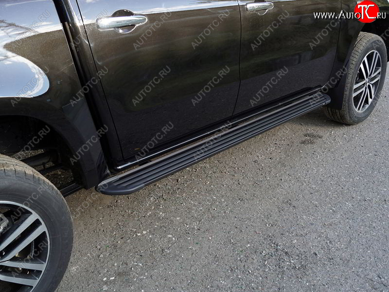 22 999 р. Пороги алюминиевые Slim Line ТСС Тюнинг  Mercedes-Benz X class  W470 (2017-2020) (Black)  с доставкой в г. Таганрог