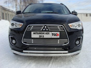 7 699 р. Средняя декоративная вставка в бампер ТСС Тюнинг  Mitsubishi ASX (2013-2016) 1-ый рестайлинг (d 12 мм)  с доставкой в г. Таганрог. Увеличить фотографию 1