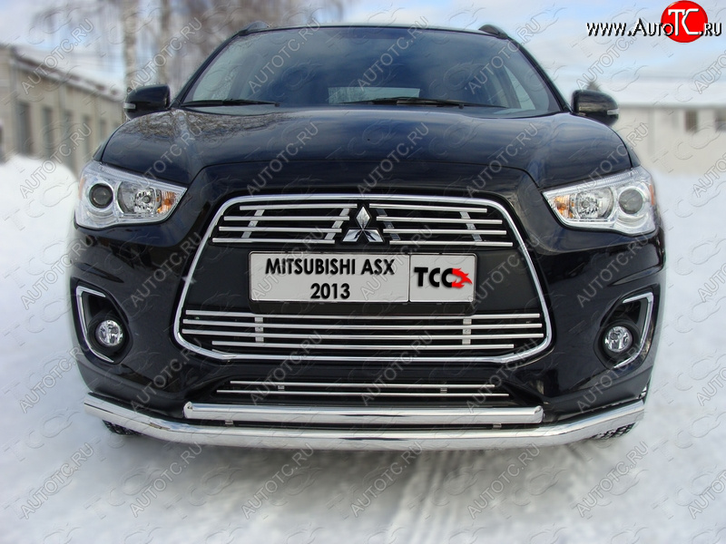 7 699 р. Средняя декоративная вставка в бампер ТСС Тюнинг  Mitsubishi ASX (2013-2016) 1-ый рестайлинг (d 12 мм)  с доставкой в г. Таганрог