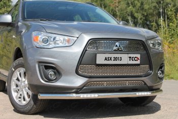 33 999 р. Защита переднего бампера нижняя с ДХО 60,3 мм ТСС Тюнинг  Mitsubishi ASX (2013-2016) 1-ый рестайлинг (нержавейка)  с доставкой в г. Таганрог. Увеличить фотографию 1