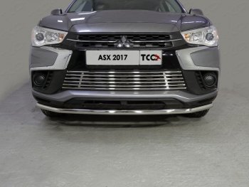 9 349 р. Нижняя декоративная вставка в бампер ТСС Тюнинг  Mitsubishi ASX (2017-2020) 2-ой рестайлинг (d 12 мм)  с доставкой в г. Таганрог. Увеличить фотографию 1