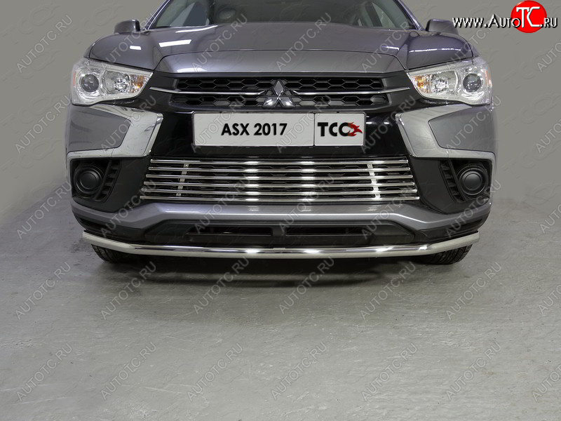 9 349 р. Нижняя декоративная вставка в бампер ТСС Тюнинг  Mitsubishi ASX (2017-2020) 2-ой рестайлинг (d 12 мм)  с доставкой в г. Таганрог