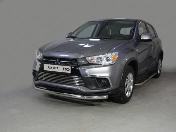 Защита переднего бампера нижняя d60,3 мм ТСС Тюнинг Mitsubishi ASX 2-ой рестайлинг (2017-2020)  (нержавейка)