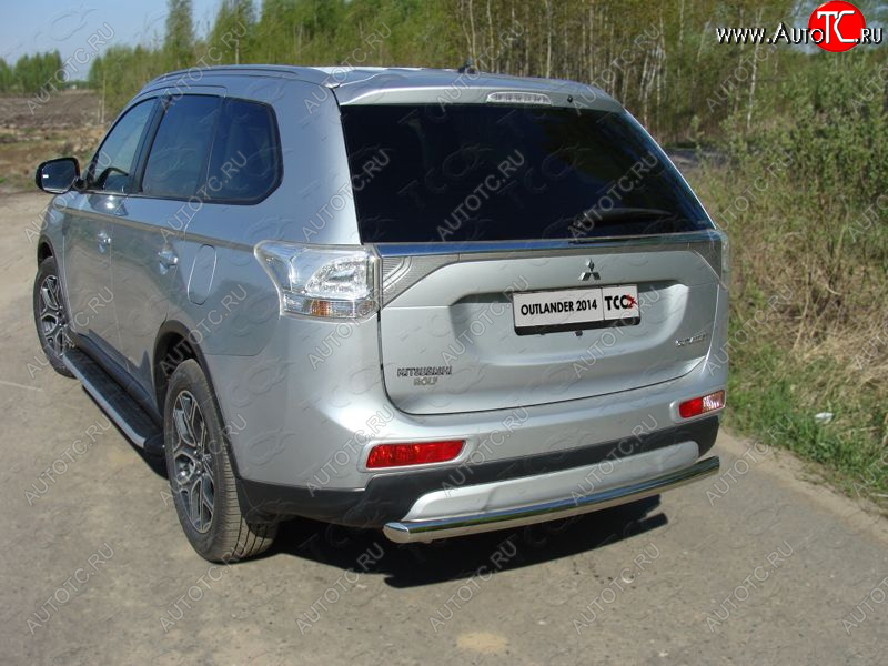 16 899 р. Защита задняя (центральная нержавейка 60,3 мм) ТСС Тюнинг  Mitsubishi Outlander  GF (2014-2016) 1-ый рестайлинг  с доставкой в г. Таганрог